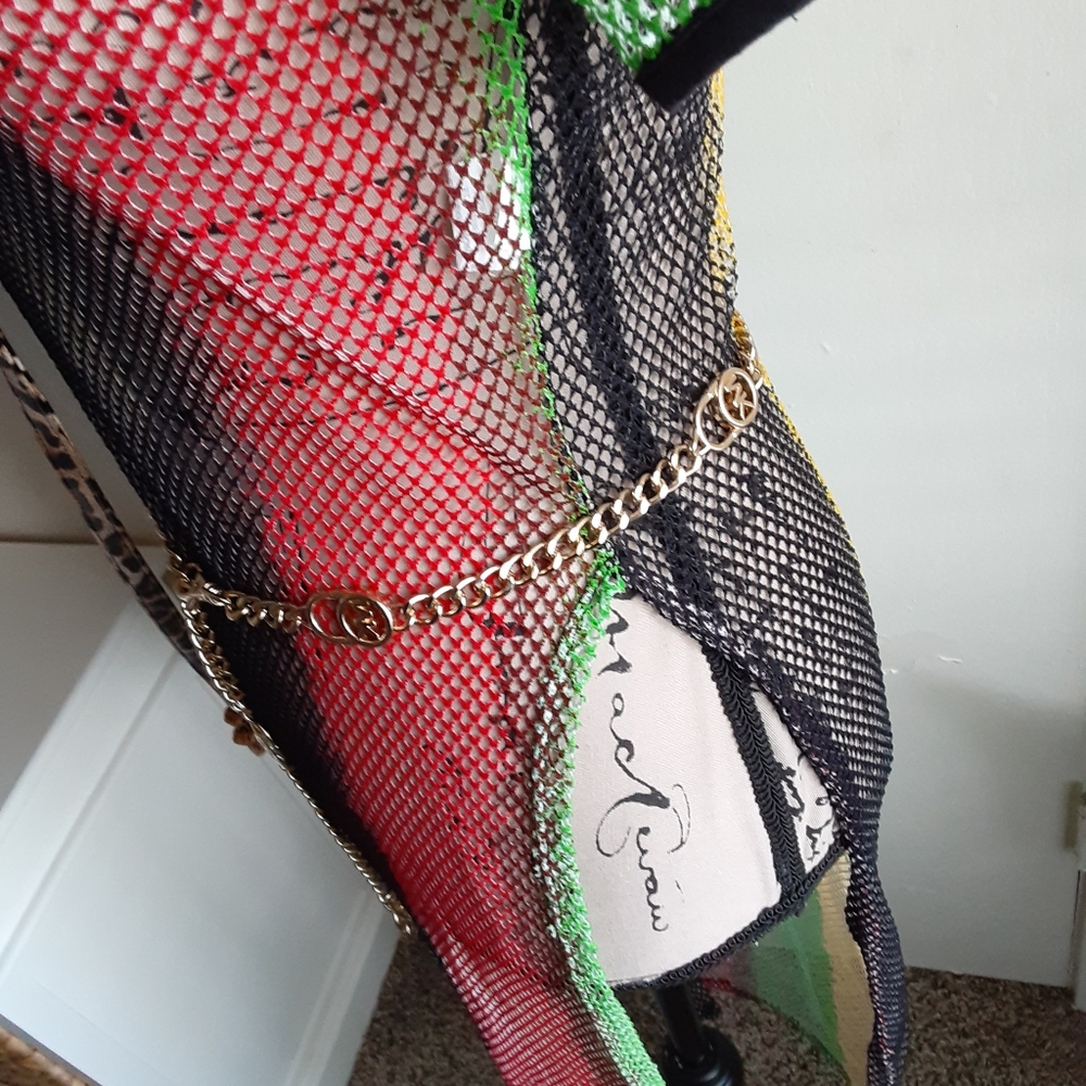Mesh Multicolored Rasta Style Beach Cover zip - Picture 4 of 5